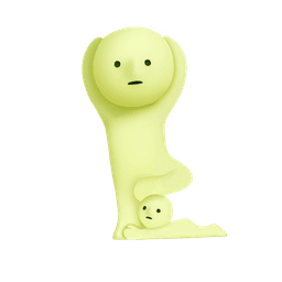 Smiski doing yoga